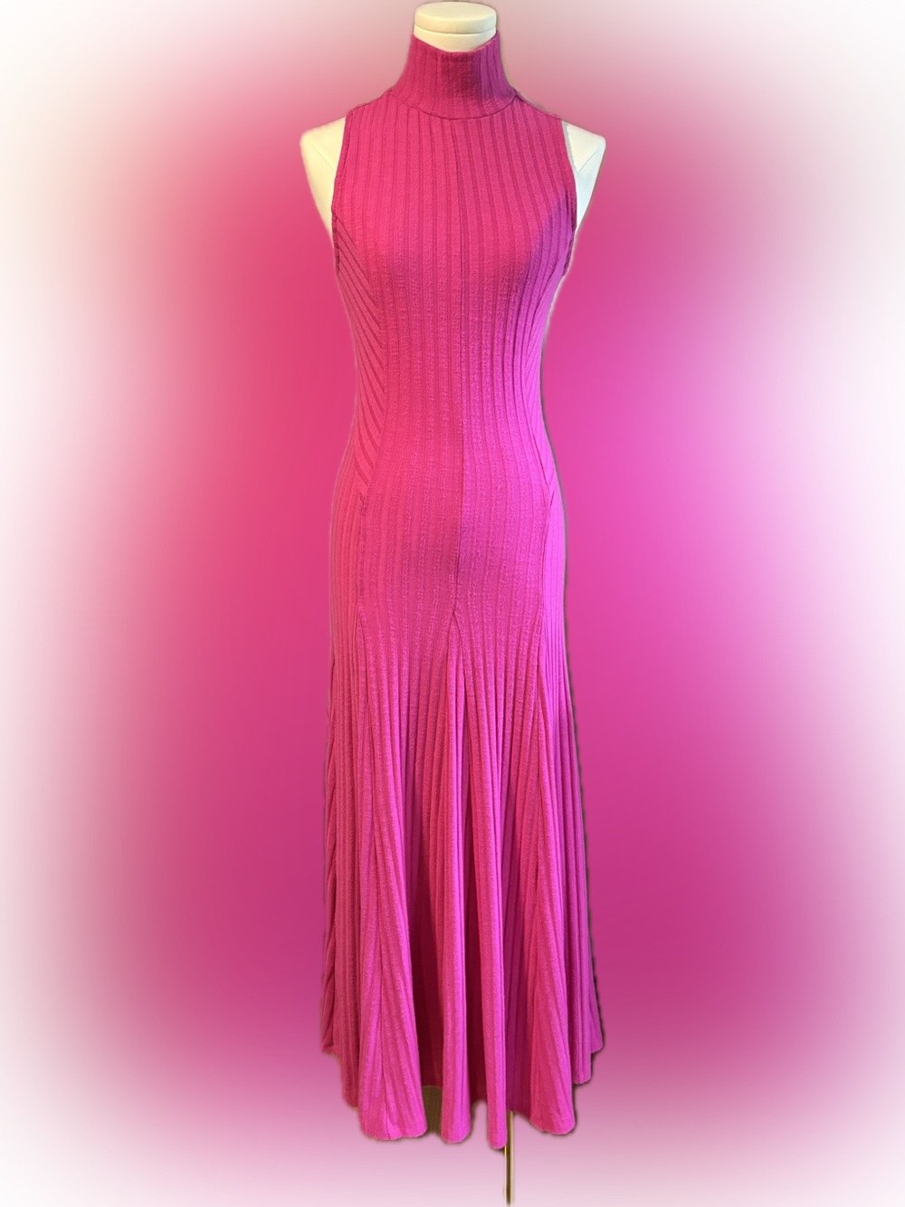 SCOOP NYC HOT PINK RIBBED MAXI DRESS